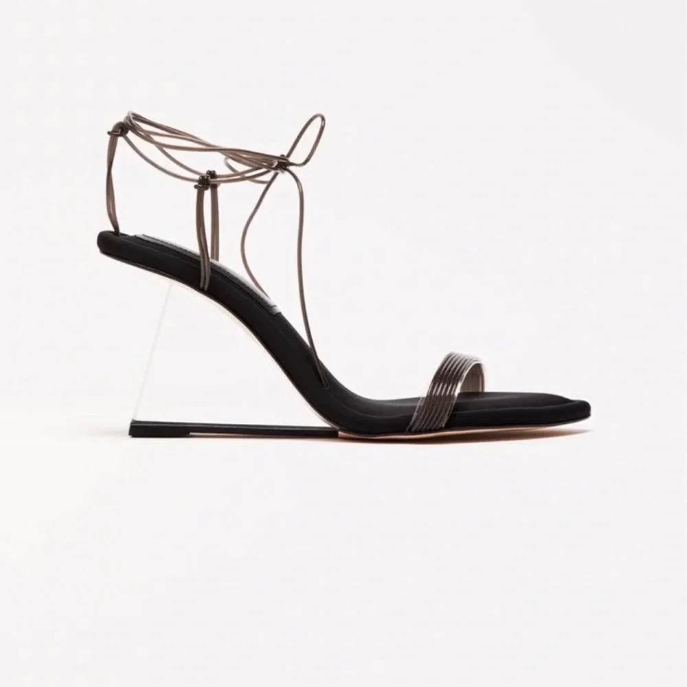 Good American Cinder-f*cking rella Wedge Black size 5 - Picture 4 of 8